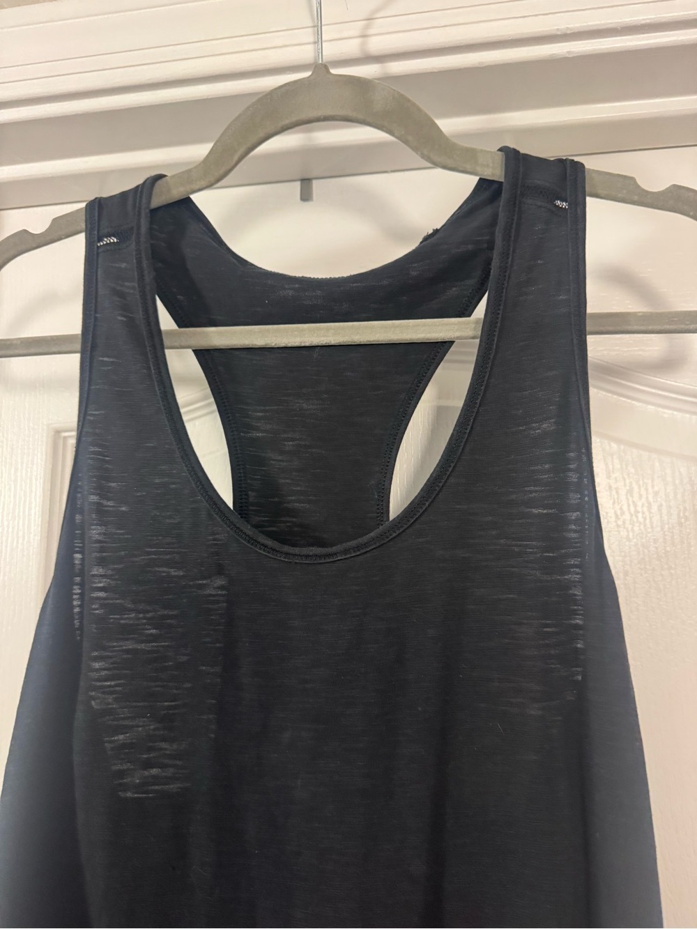 Lululemon Athletica Black Heathered Racerback Tank with Mesh Details - Picture 2 of 11